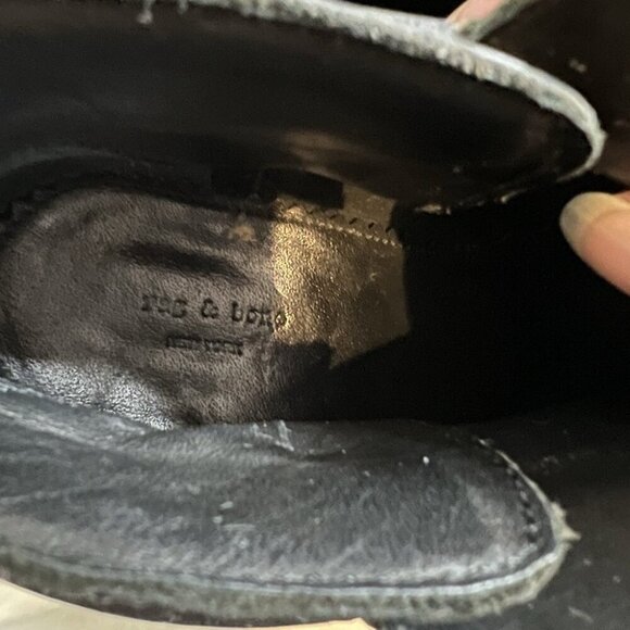 Rag Bone Womens Harrow Bootie Black Size EU 36 M US 6 Leather 3.5" Stacked Heel - Picture 9 of 9